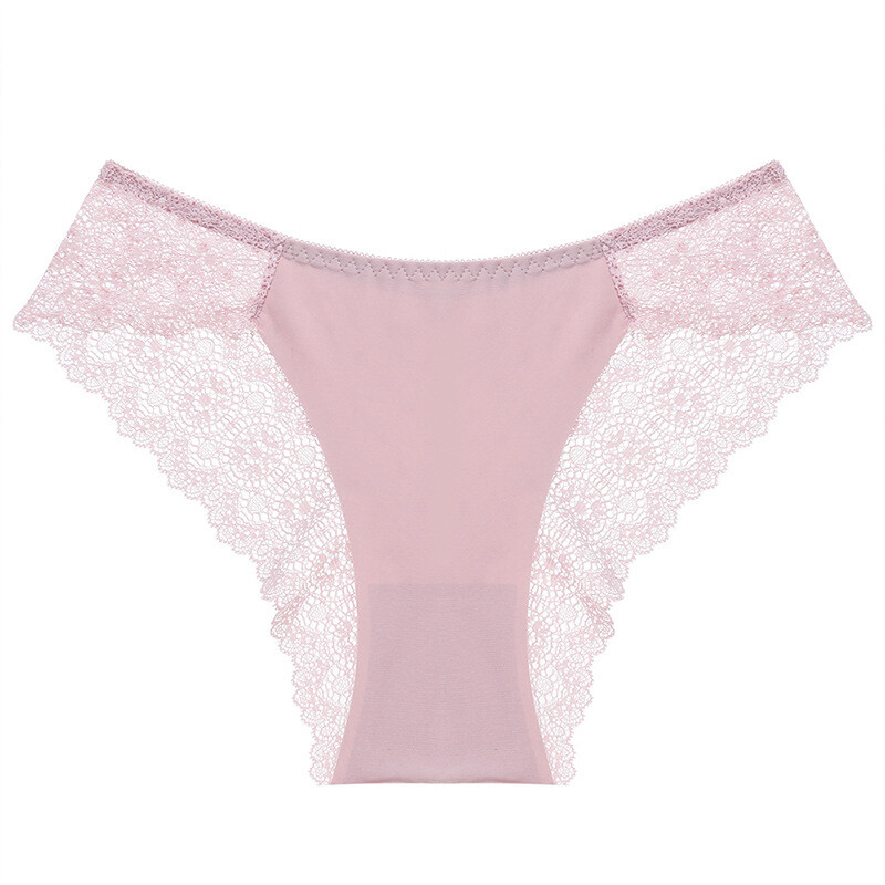 5 Pack Lot Sexy Womens Ice Silky Seamless Panties Lace Briefs Lingerie Underwear