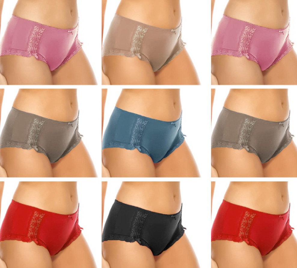Women’s Lace Boyshorts Microfiber Lingerie Underwear Shorts Briefs Pack of 12