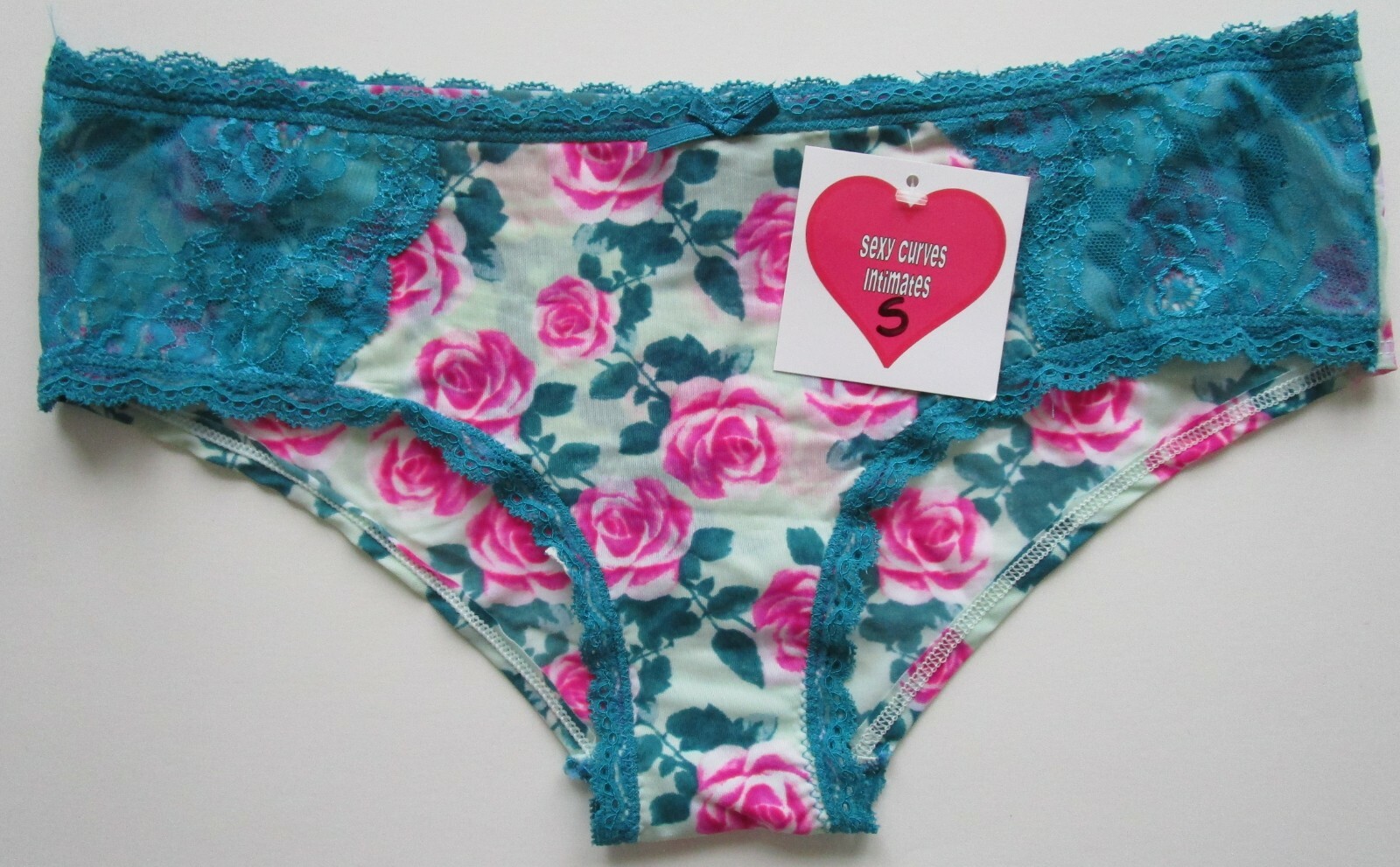 Sexy Curves Intimates Nylon Blend Lace Trimmed Boyshort Pantie Size Small NWT