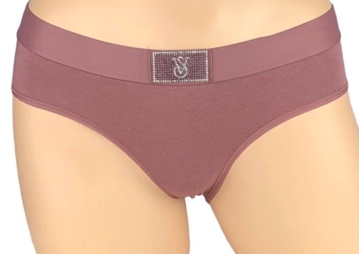 VS Logo Cotton hiphugger Panty Shine Patch S Vintage Rose Pink Victoria’s Secret