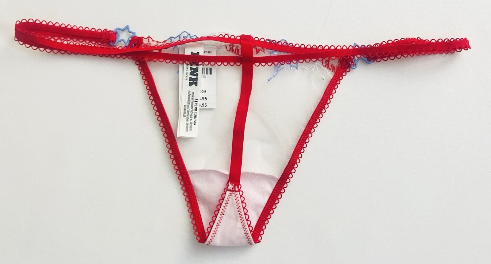 Victoria’s Secret PINK Fireworks Star Embroidered Bralette XS Panty Small Set