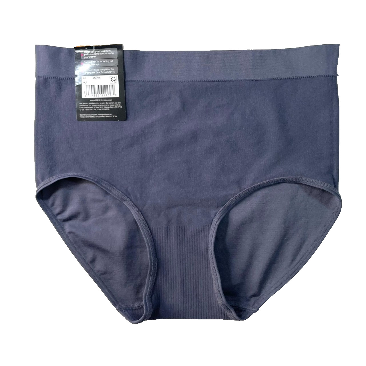 NWD Bali Women’s L/7 One Smooth U All Over Smoothing Brief Underwear 2361 Gray