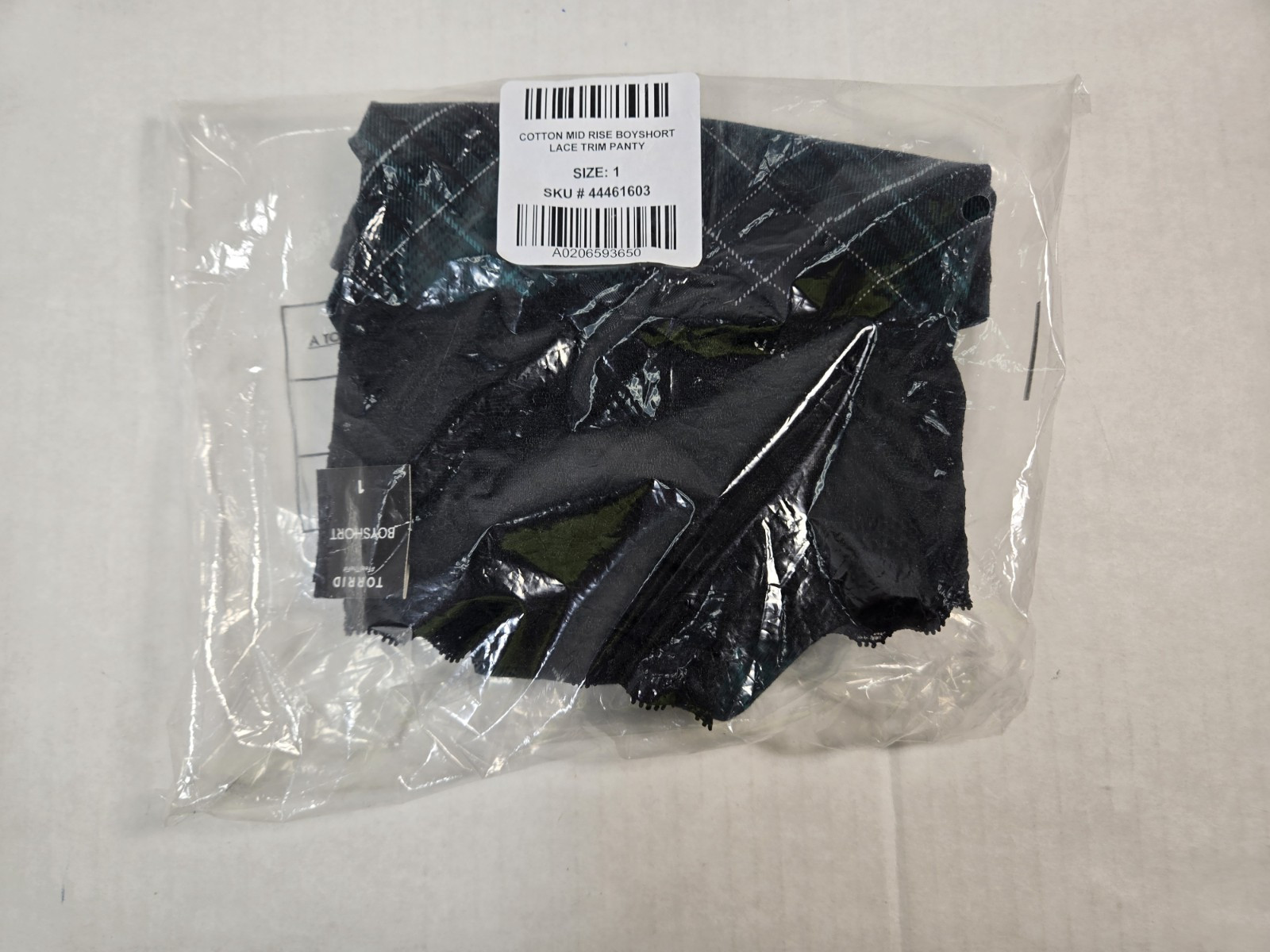 Women Panty Torrid size 1 New With Tags Cotton Boyshort Mid Rise Lace Trim 14/16