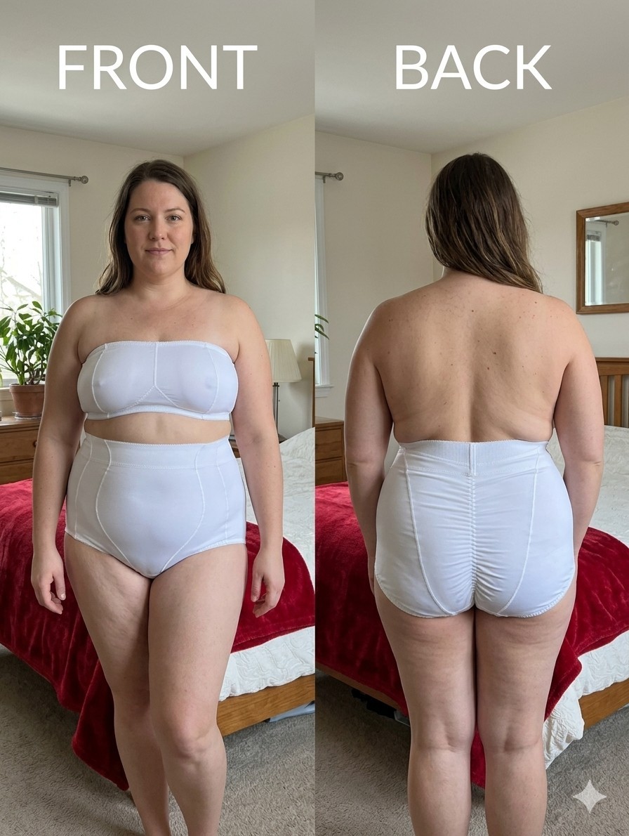 Vintage Vanity Fair 40-114 White Control Briefs Ruched Back 2XL Retro Y2K Pinup