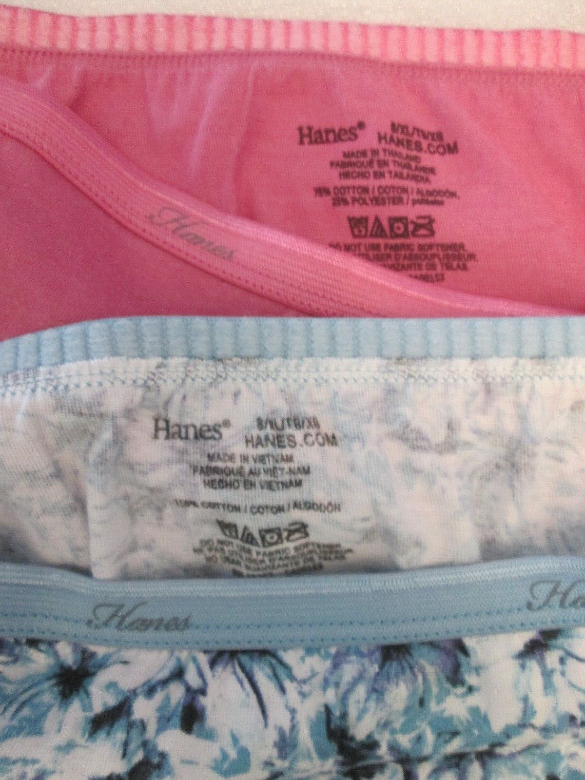 New 2 Ladies Hanes Cotton High Leg Brief Panties💕8/ XL Print & Light Raspberry