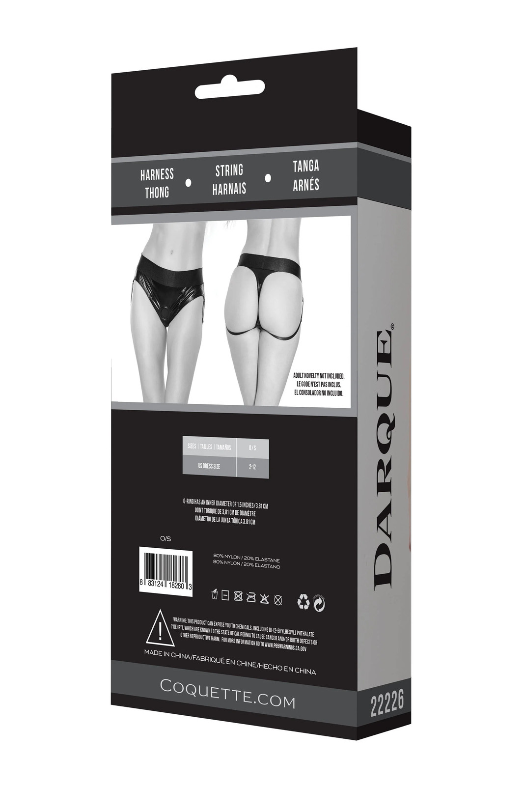 Coquette – 22226 – Pegging Thong – BLACK