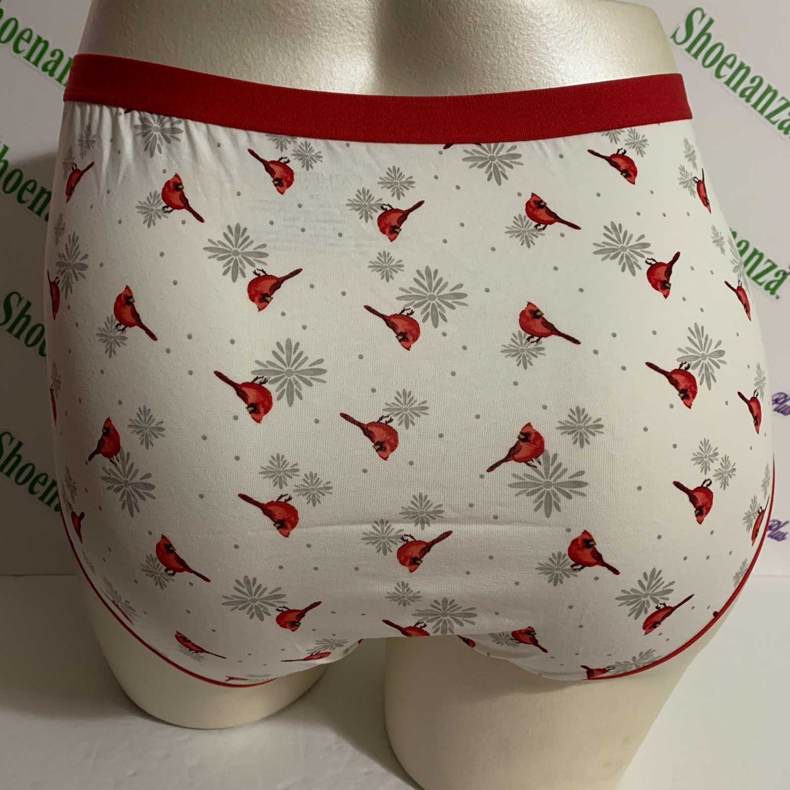 Catherines Full Brief Panties Underwear Cotton Blend Cardinal Snowflake Plus 2X