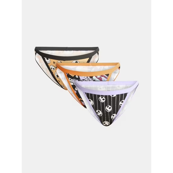 Disney Nightmare Before Christmas Women’s 3-Pack Halloween Bikini Panties, SZ M