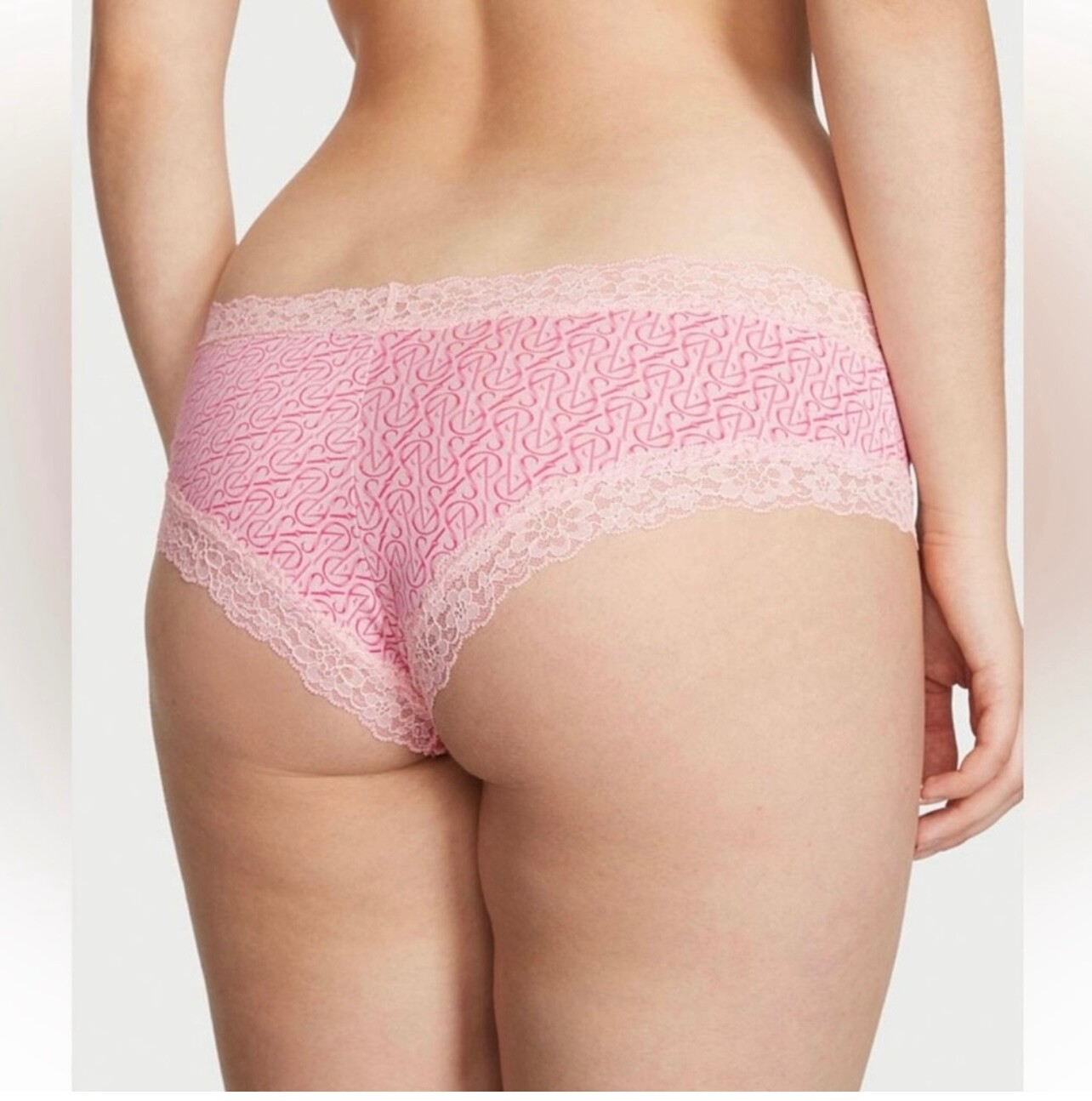 VICTORIAS SECRET THE LACIE POSEY LACE WAIST COTTON CHEEKY PANTY UNDERWEAR . NWT