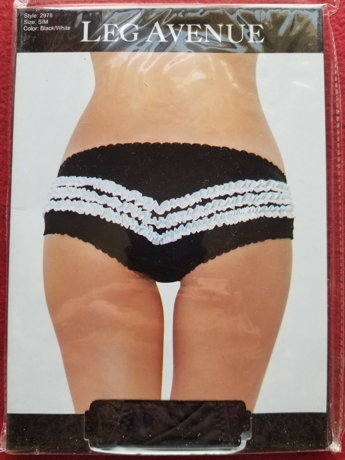 Leg Avenue Contrast Ruffle Back Panty Size S/M