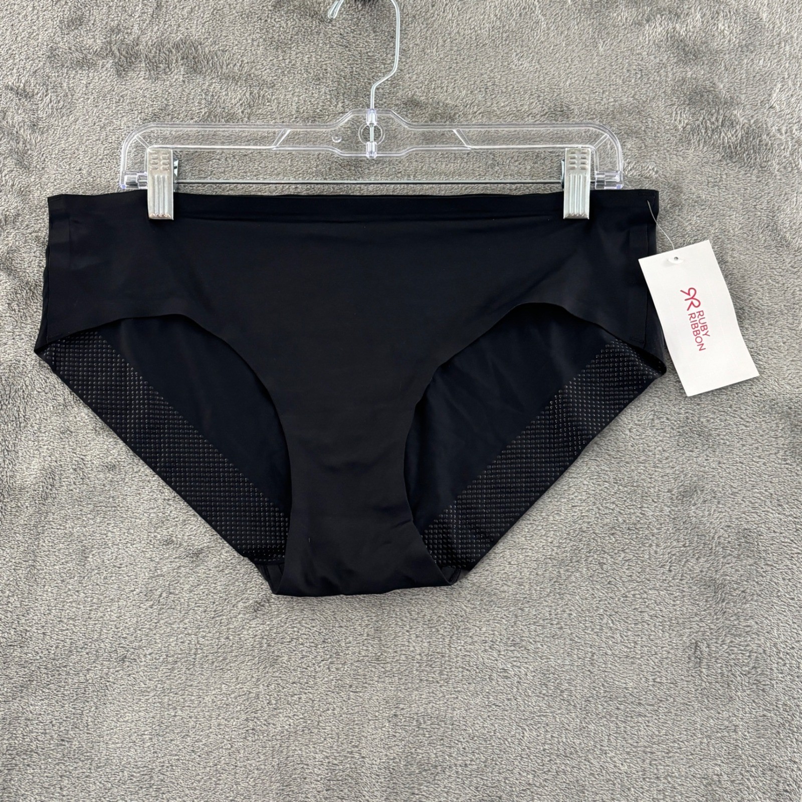 Ruby Ribbon Second Skin Panty Womens XL Black Seamless Stretch Style 1462