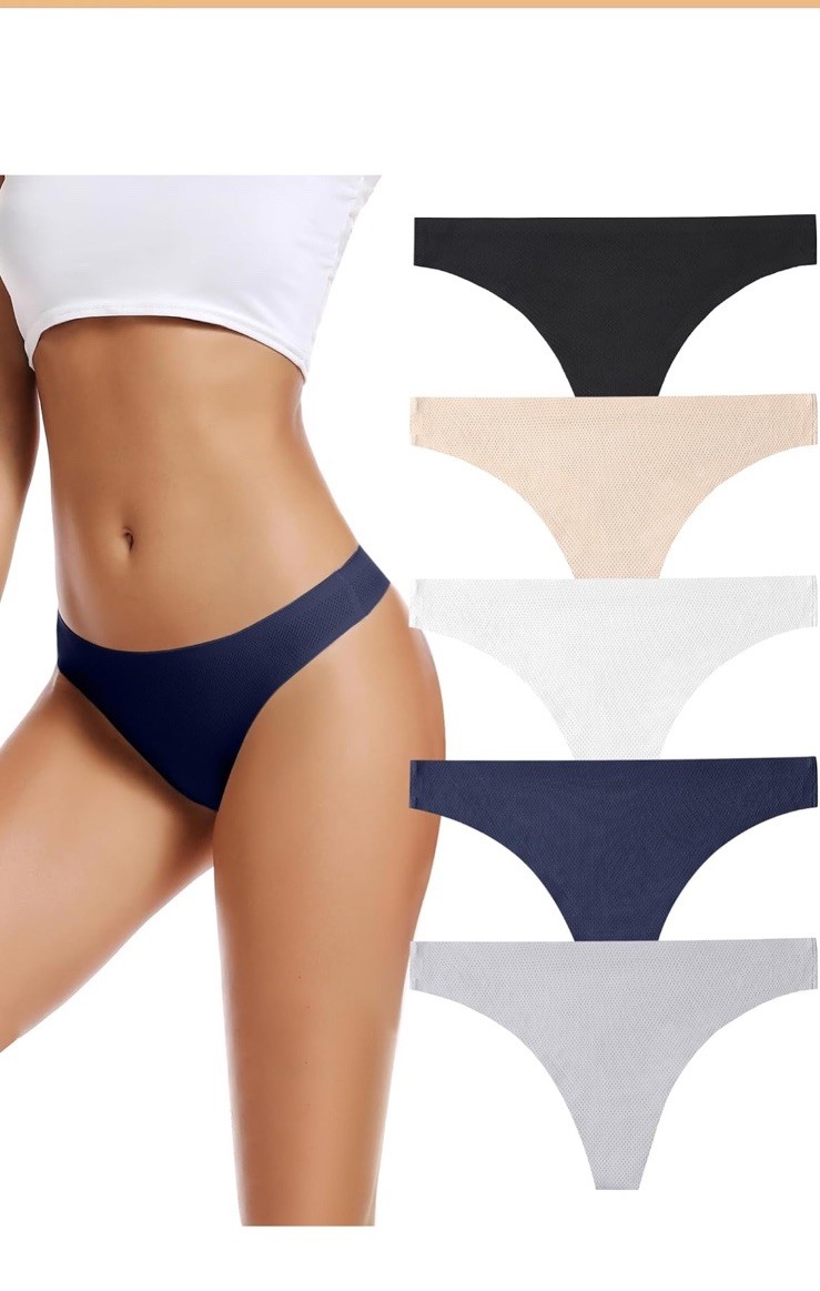 Comfy Seamless Women Underwear Thongs,No Show Ladies Thong,No Line Workout Med
