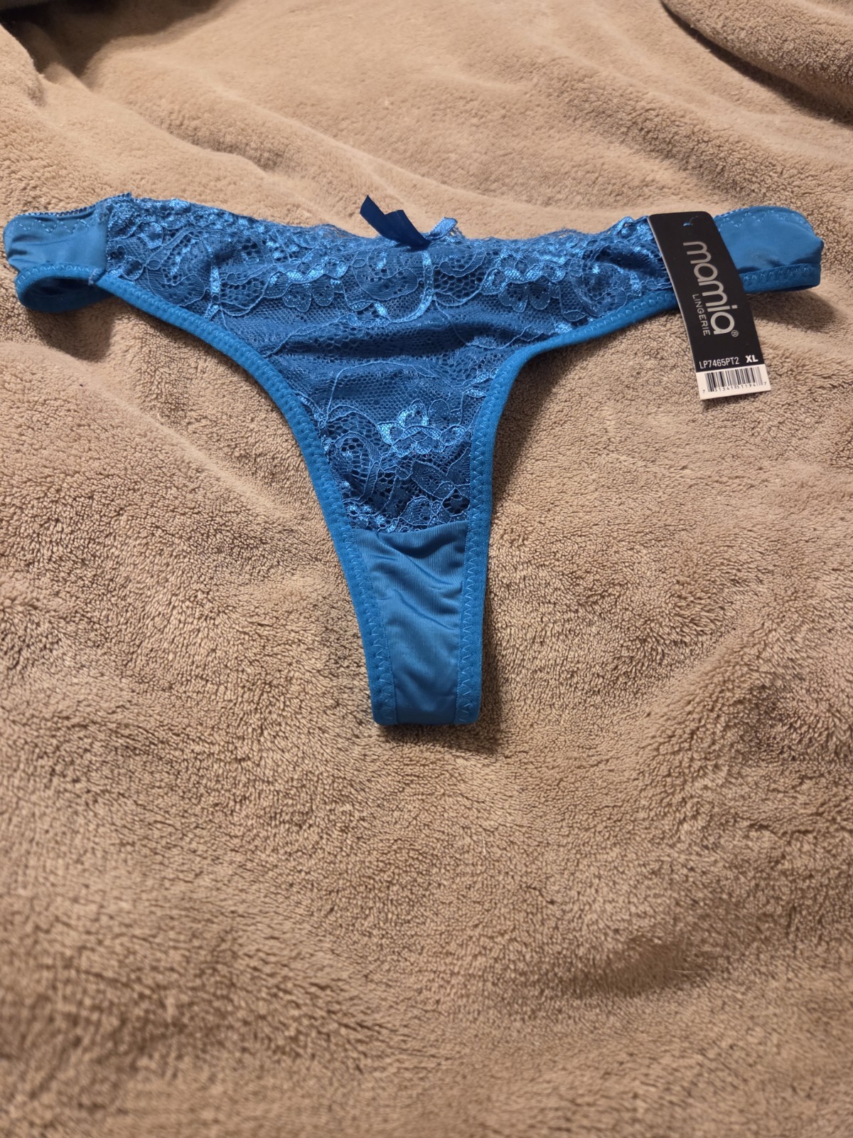 NWT Teal Mamia Lingerie Lacy Soft Woman’s Plus Size Thong XL 1X 8