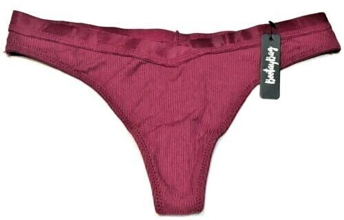 XS – NWT $12 Bootaybag and No Boundaries lot of 2 ribbed thong panties (a6)