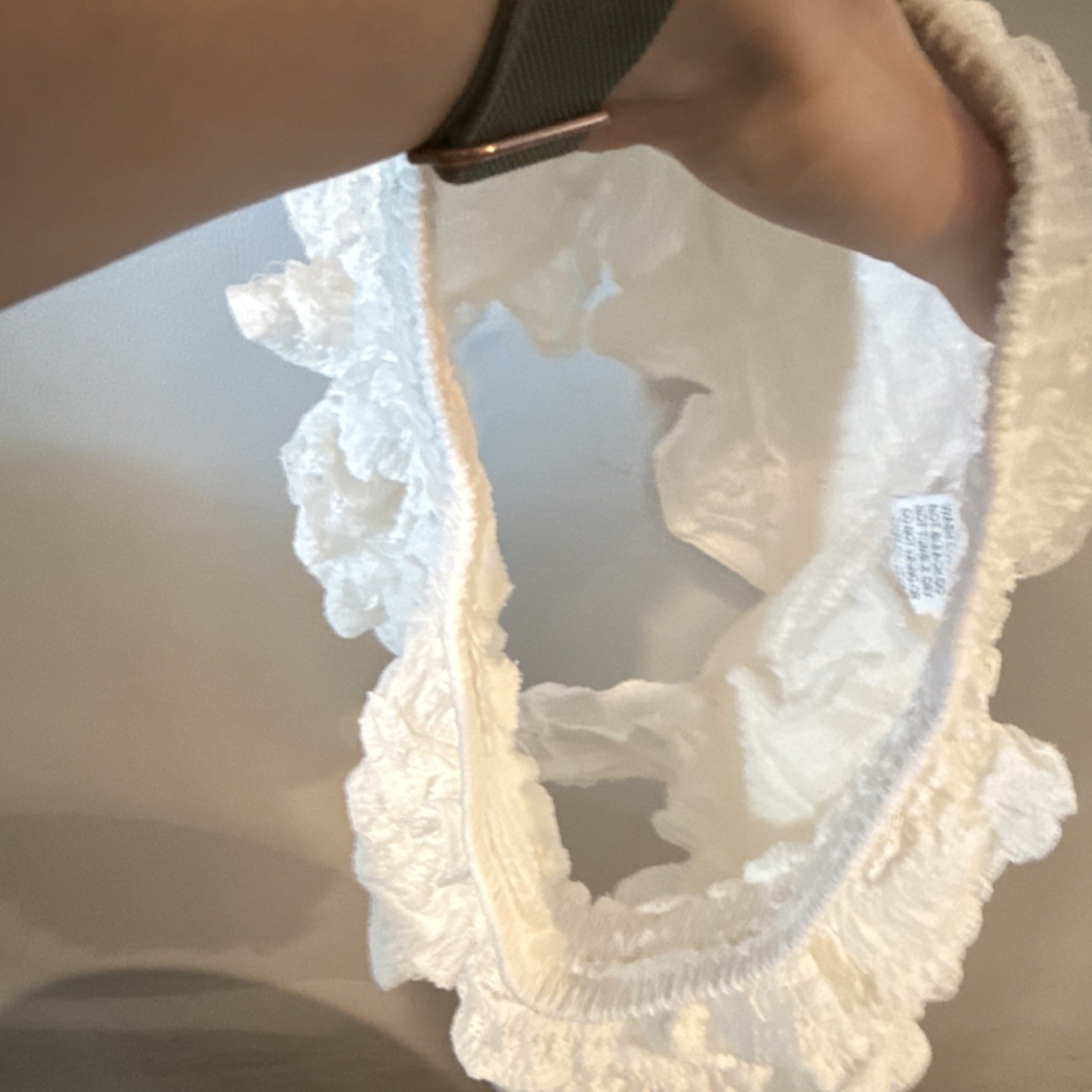 Women’s White Solid Bikini Panties Size S Polyester/Elastane Hand Wash Only