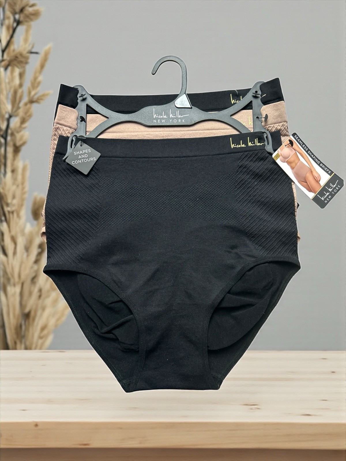 NICOLE MILLER 3 PK WOMEN’S SHAPING BRIEFS~NM7329~MULTICOLOR~ALL SIZES~GREAT FIT!