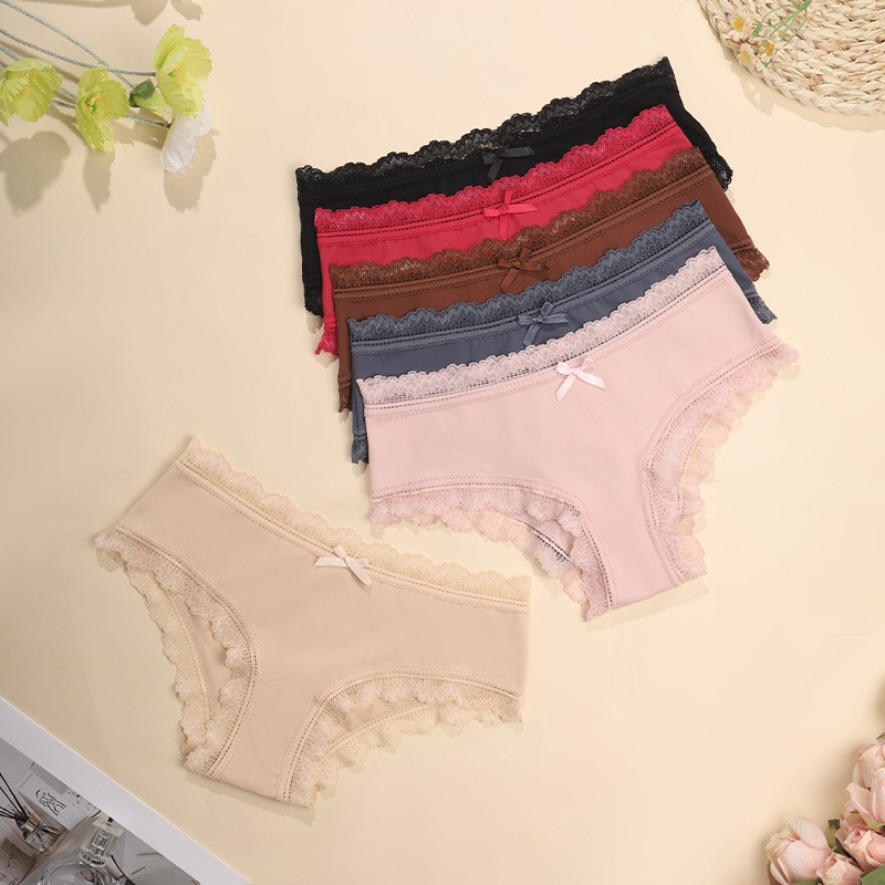 6 PCS Sexy Ladies Womens Lace Panties Briefs Underwear Bikinis Lingeries