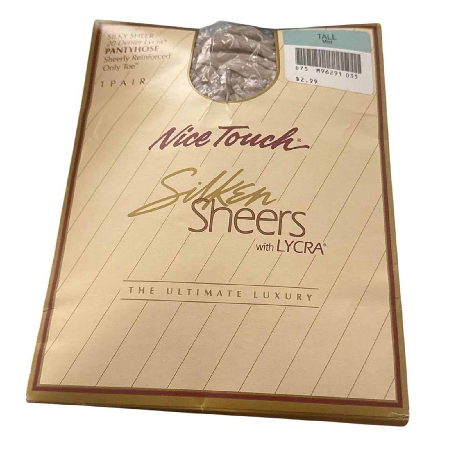 Nice Touch Silken Sheers with Lycra Pantyhose Tights VTG Mist Color – Size Tall