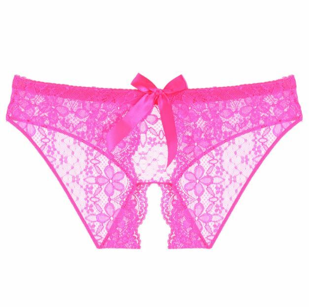Womens Lace See Through Panties Cheeky Crotchles Thongs Lingerie G-String Briefs