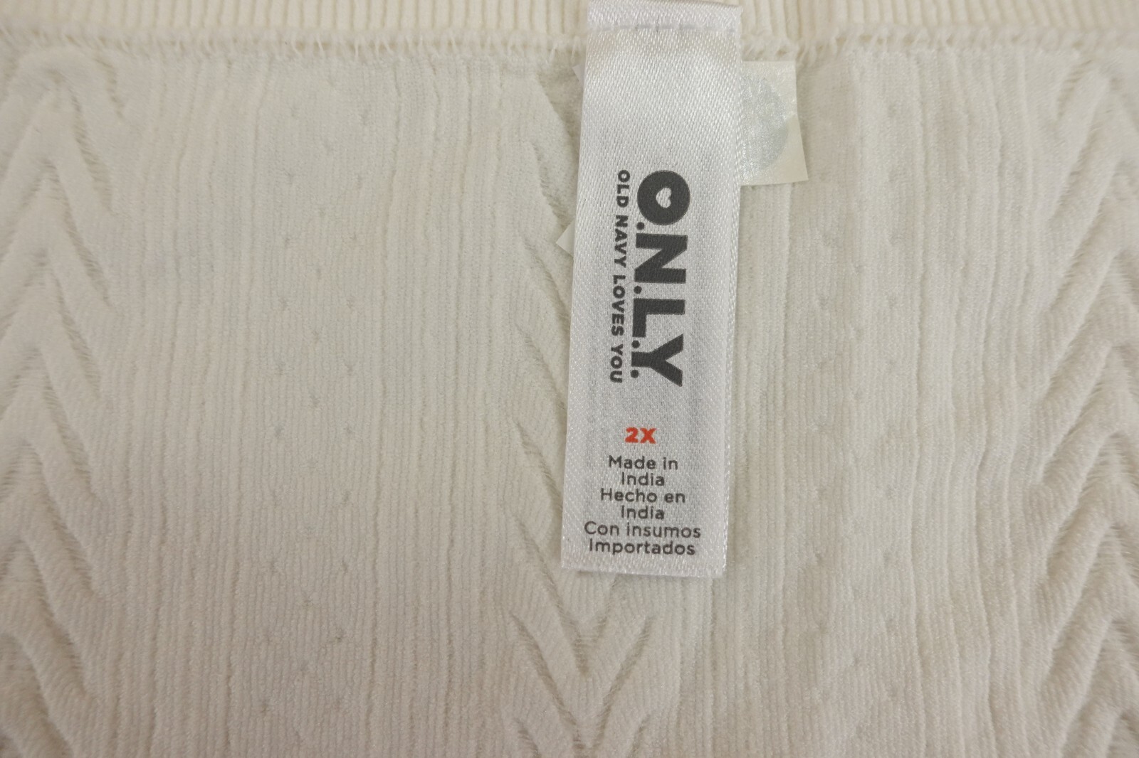 Old Navy Womens Size 2X Ivory Textured Mid-Rise Seamless Boyshort Panty NWT