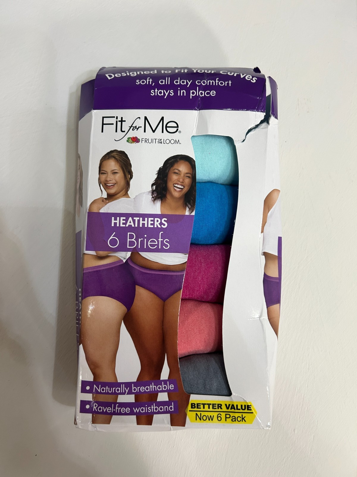 Fruit of the Loom Women’s Cotton Panties Brief-6 Pack-Assorted Heathers, 9