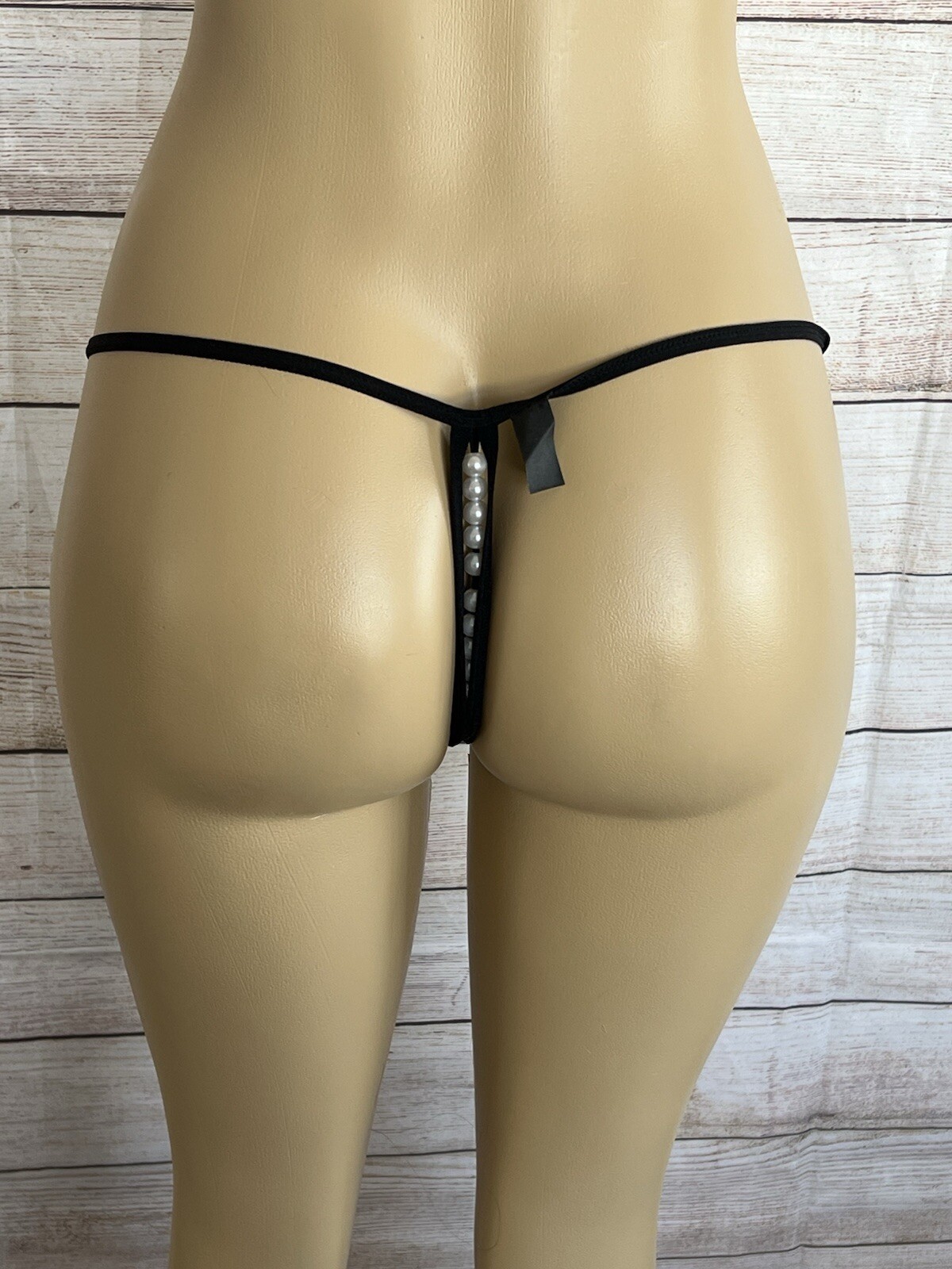 Letrista Pearl G String Black Lace Panties NWT ONE SIZE Fit All Fit XS-L US SIZE