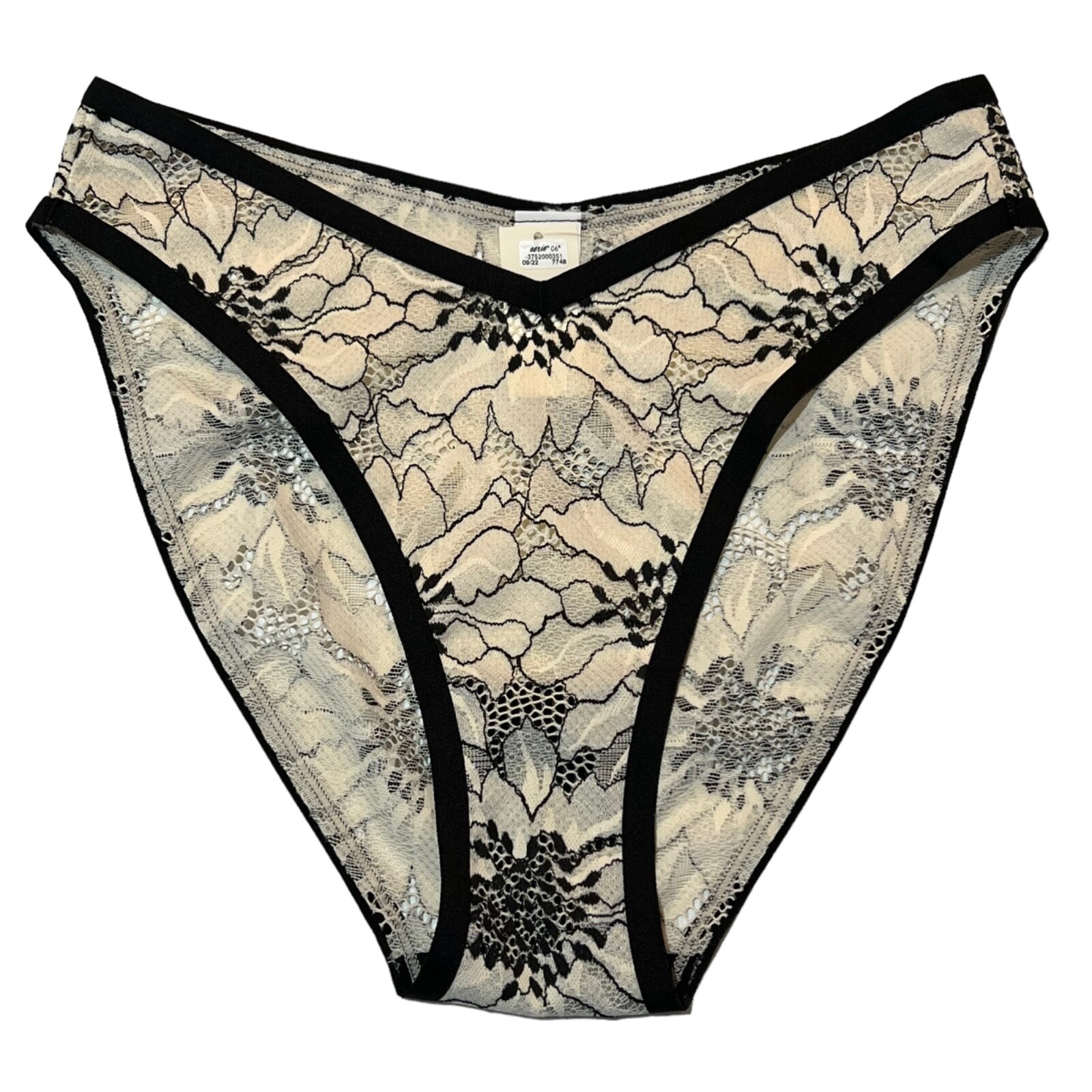 NWT AERIE High Cut Bikini Pantie Underwear Sz XS-S-M-L-XL Ivory Cream Black Lace
