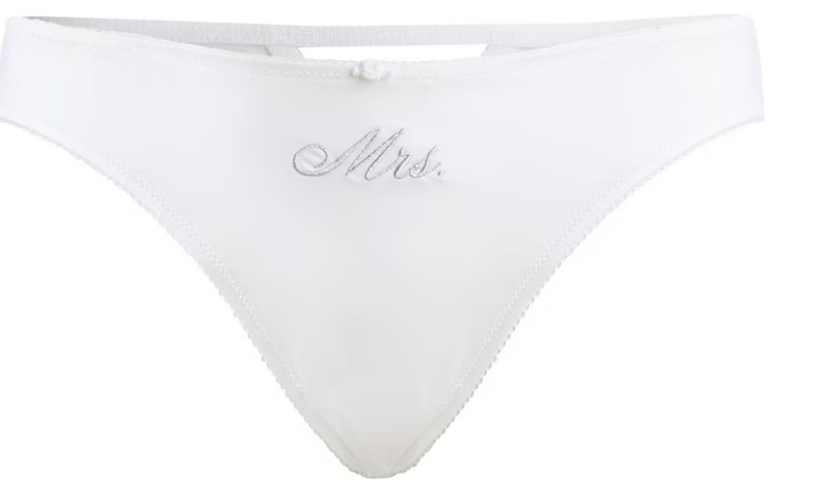 Choose Cheeky or Thong & Size MRS JoySpun Panty Satin Picot Lace NWT White/Blue