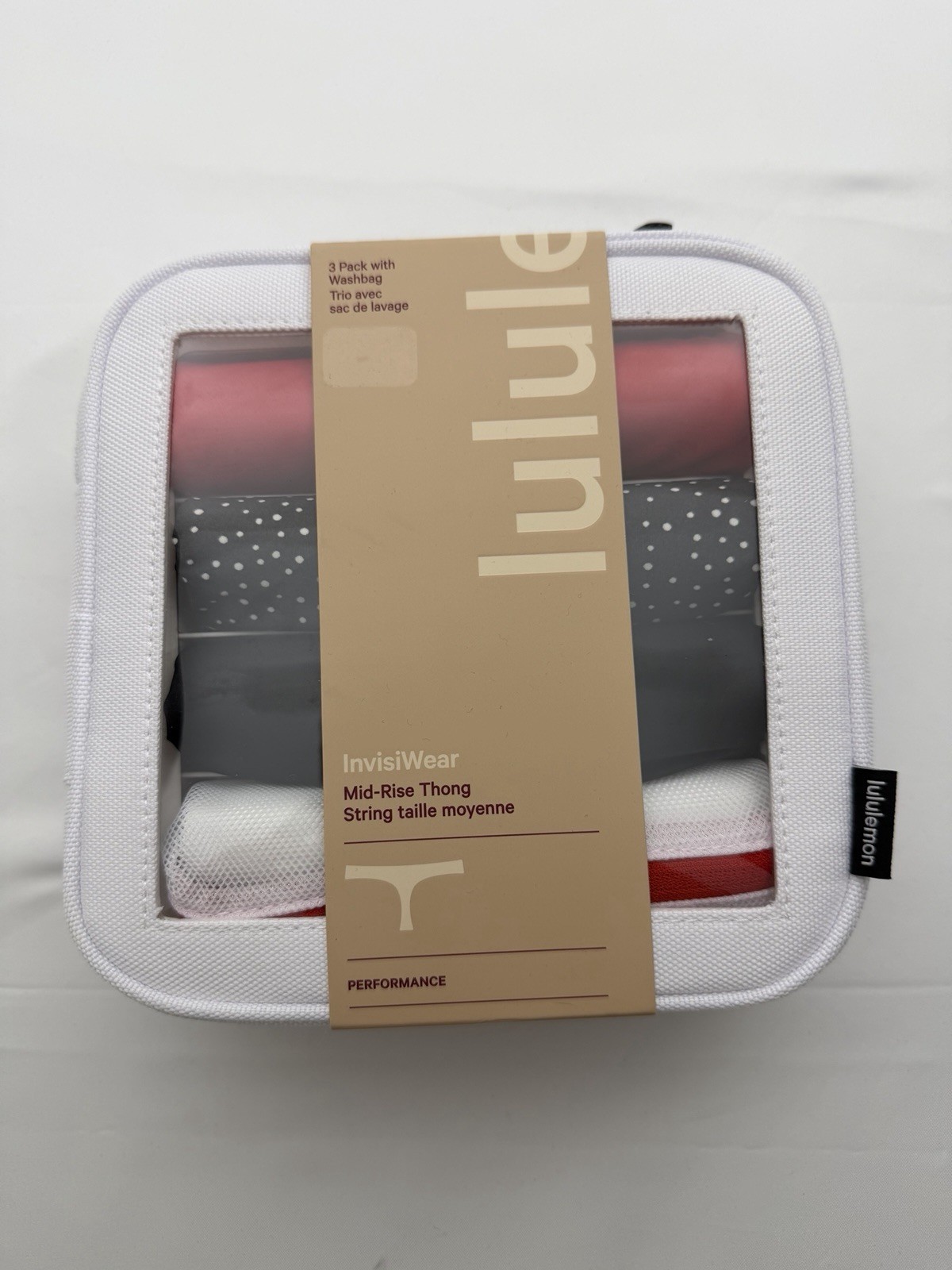 NWT Size Large Lululemon InvisiWear Mid-Rise Thong 3 Pack Holiday Underwear