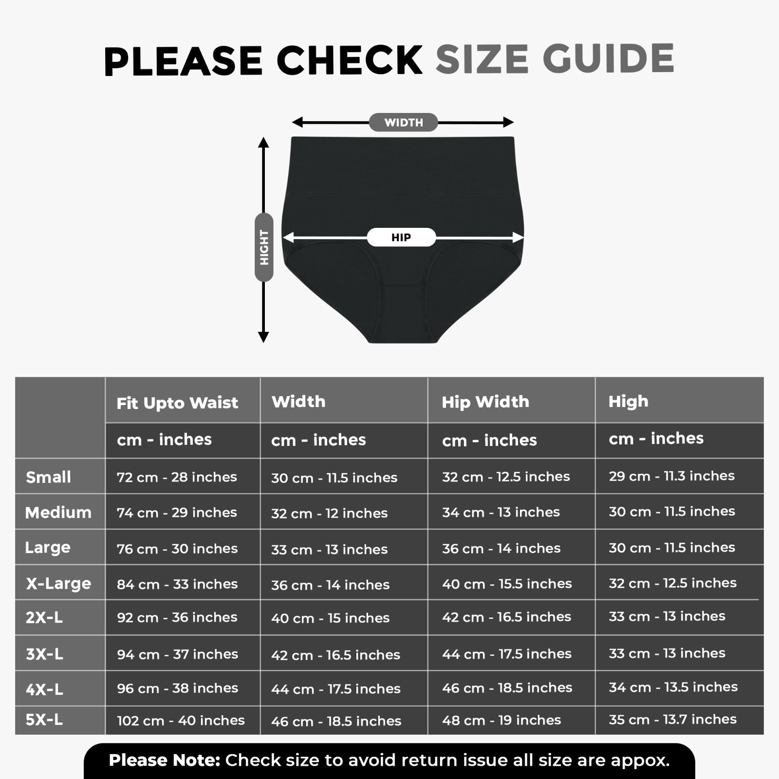 Ladies 5 Pack High Waist Full Briefs Cotton Underwear Knickers for Women S – 5XL