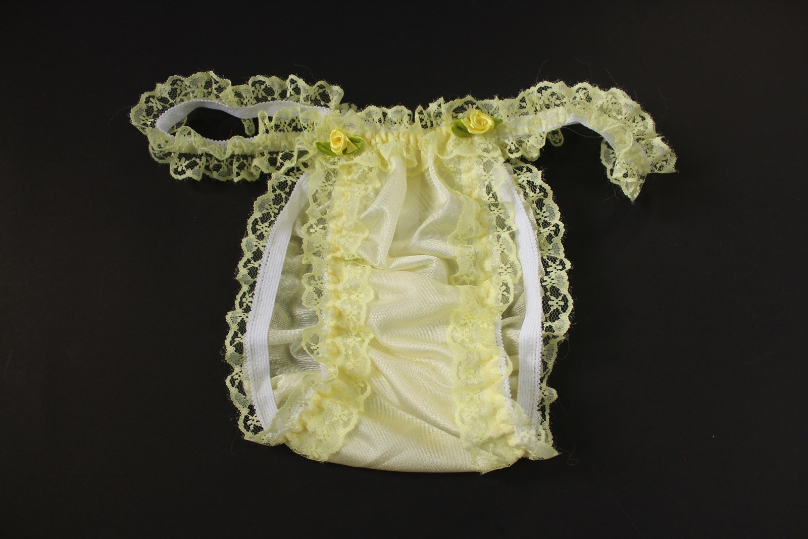 #A373 Vtg Style 2XL/ElasticW.24-44″ 5PCS Nylon Thong Bikini Panties Underwear