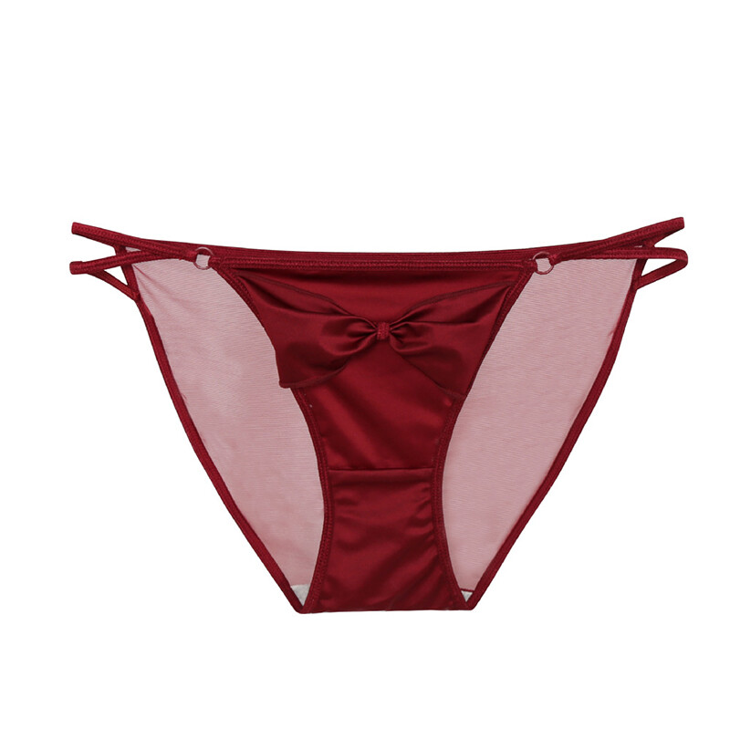 6pcs Lot Sexy Womens Satin Panties Lingeries Cute Bow Bikinis Ladies Underwear