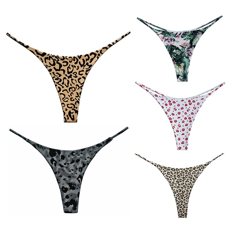 5 Pack Lot Sexy Womens G-String Thong Panties Cotton Underwear Bikinis Lingeries