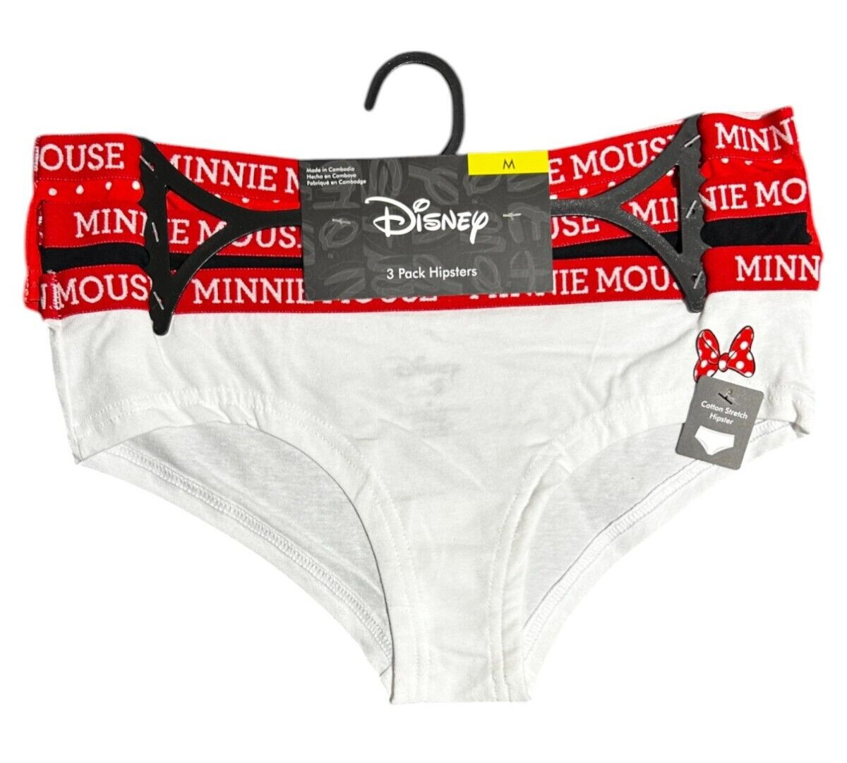 Minnie Mouse 3 Pack Hipsters M