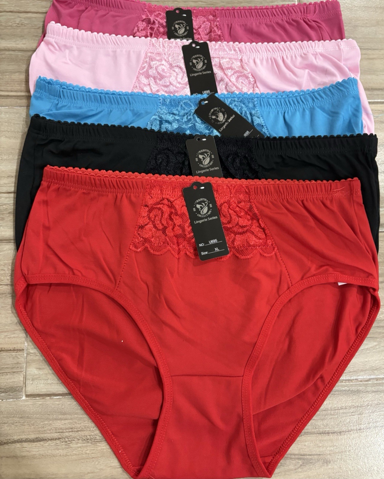 New women 5pcs lots lace high cut briefs underwear panties-M,L,XL,XXL