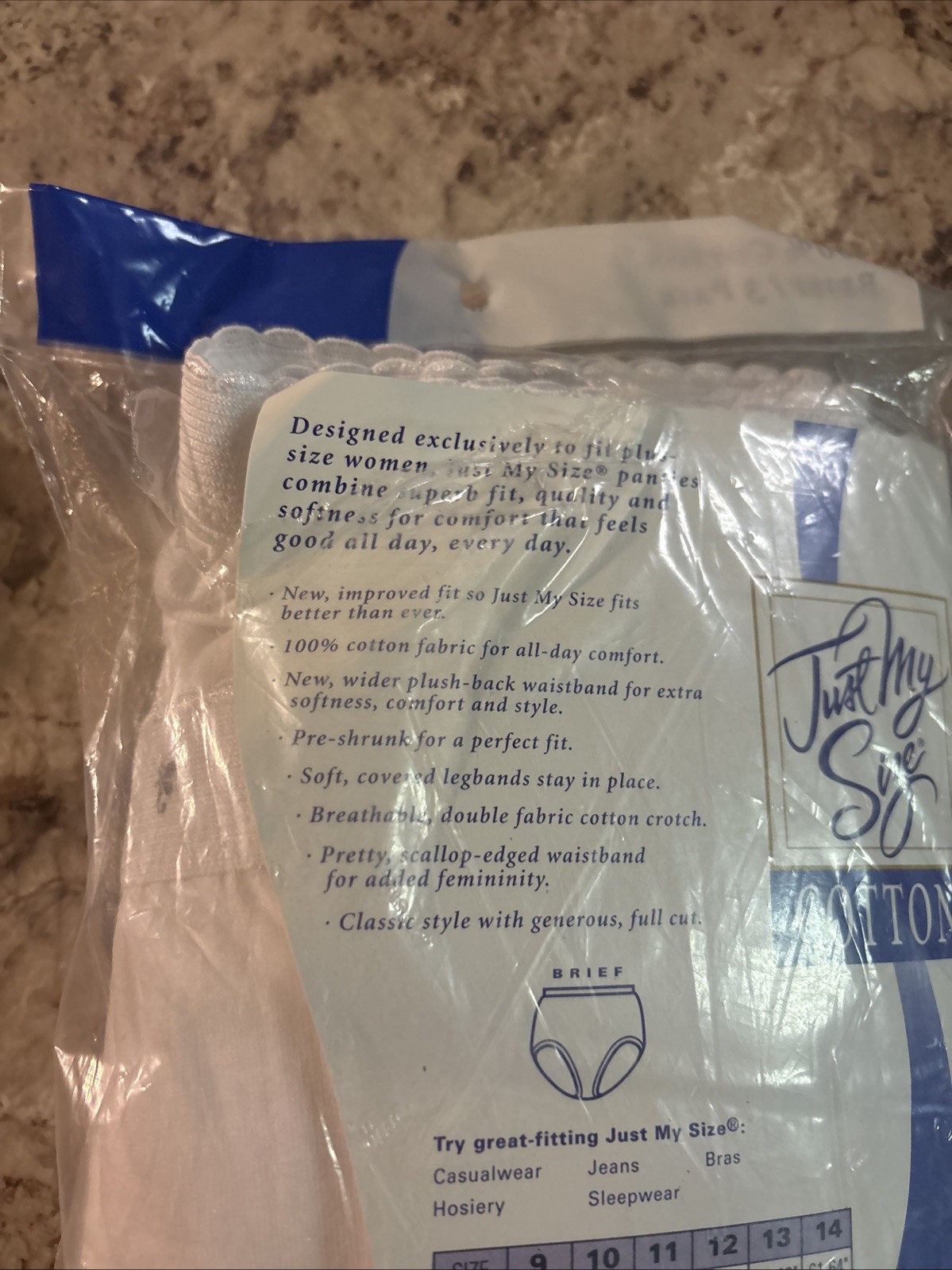 Vintage 2000 Just My Size Women’s White Cotton Briefs Size 11 Pack Of 3 Sealed