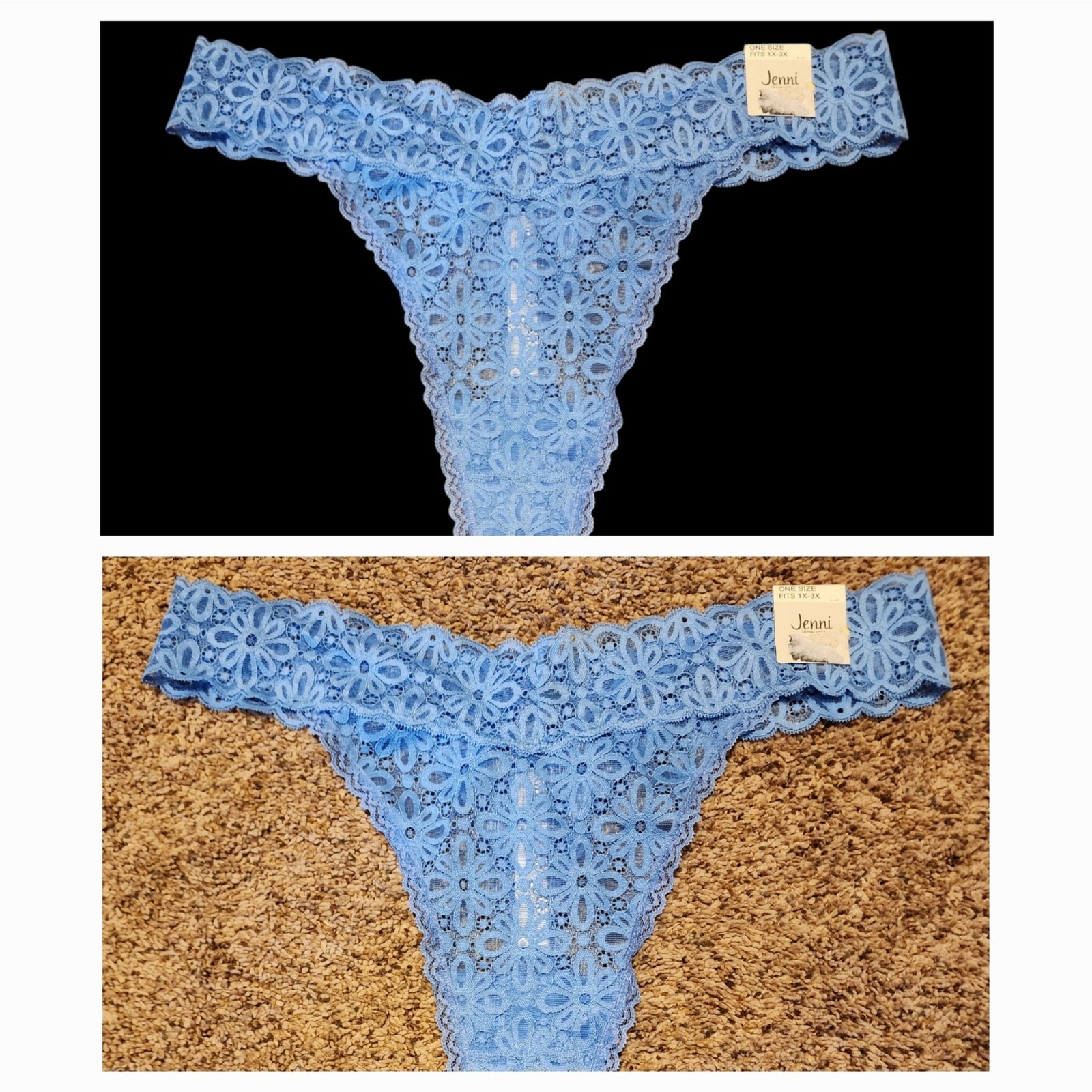 2 pair of Jenni Intimates by Jennifer Moore blue lace one size fits 1X to 3X