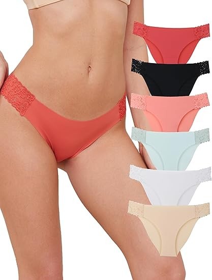 6 Tangas de Encaje suave Floral Ropa Interior Sexy Bragas de Moda para Mujer,,,