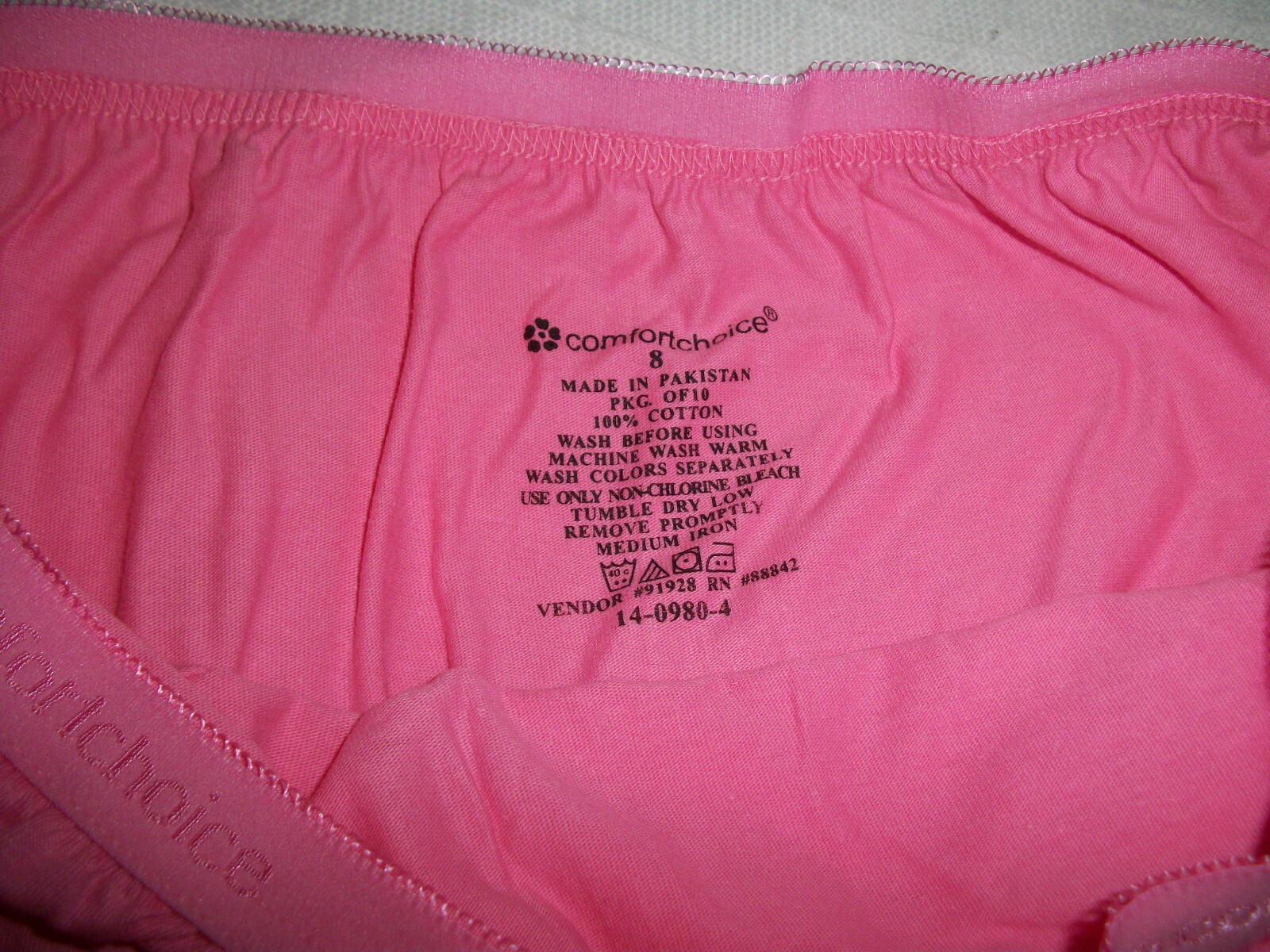 COMFORT CHOICE WOMENS PLUS SIZE 8 X-LARGE FULL CUT BRIEF PANTY 100% COTTON NWOT