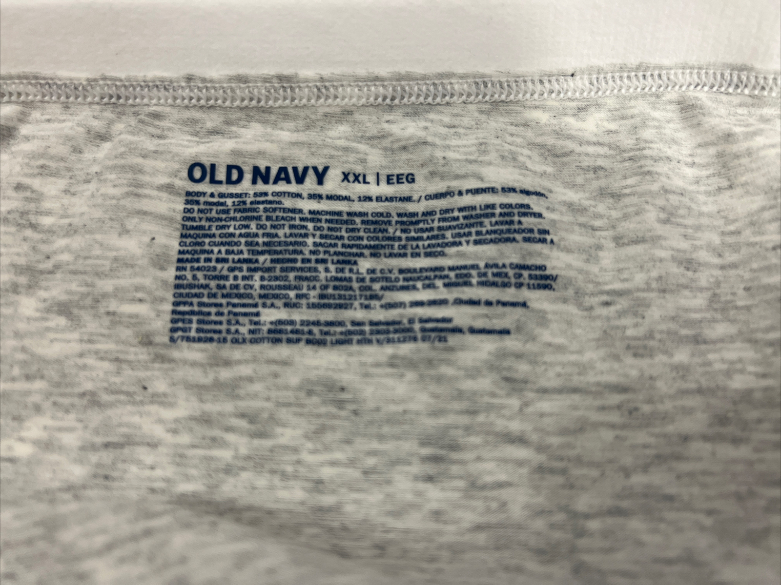 Old Navy Women’s Size XXL Heather Gray White High Cut Bikini Briefs Underwear
