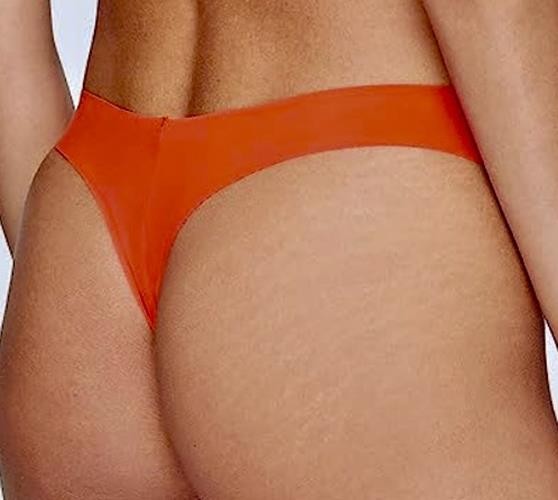 CALVIN KLEIN Invisibles Terra Cotta White Black 3 pk Thong Panty Womens Sz XS 4