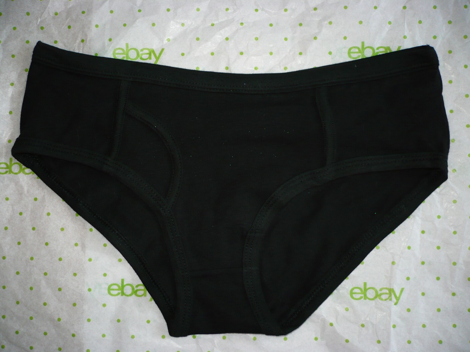 Rue 21 Women’s Bikini Panties X-LARGE Black With Angel Glitter Print On Back