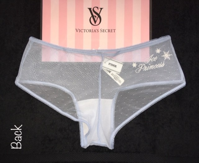 NWT VICTORIAS SECRET PINK WINK CHEEKY MESH SNOWFLAKE CHARM ICY BLUE ICE PRINCESS