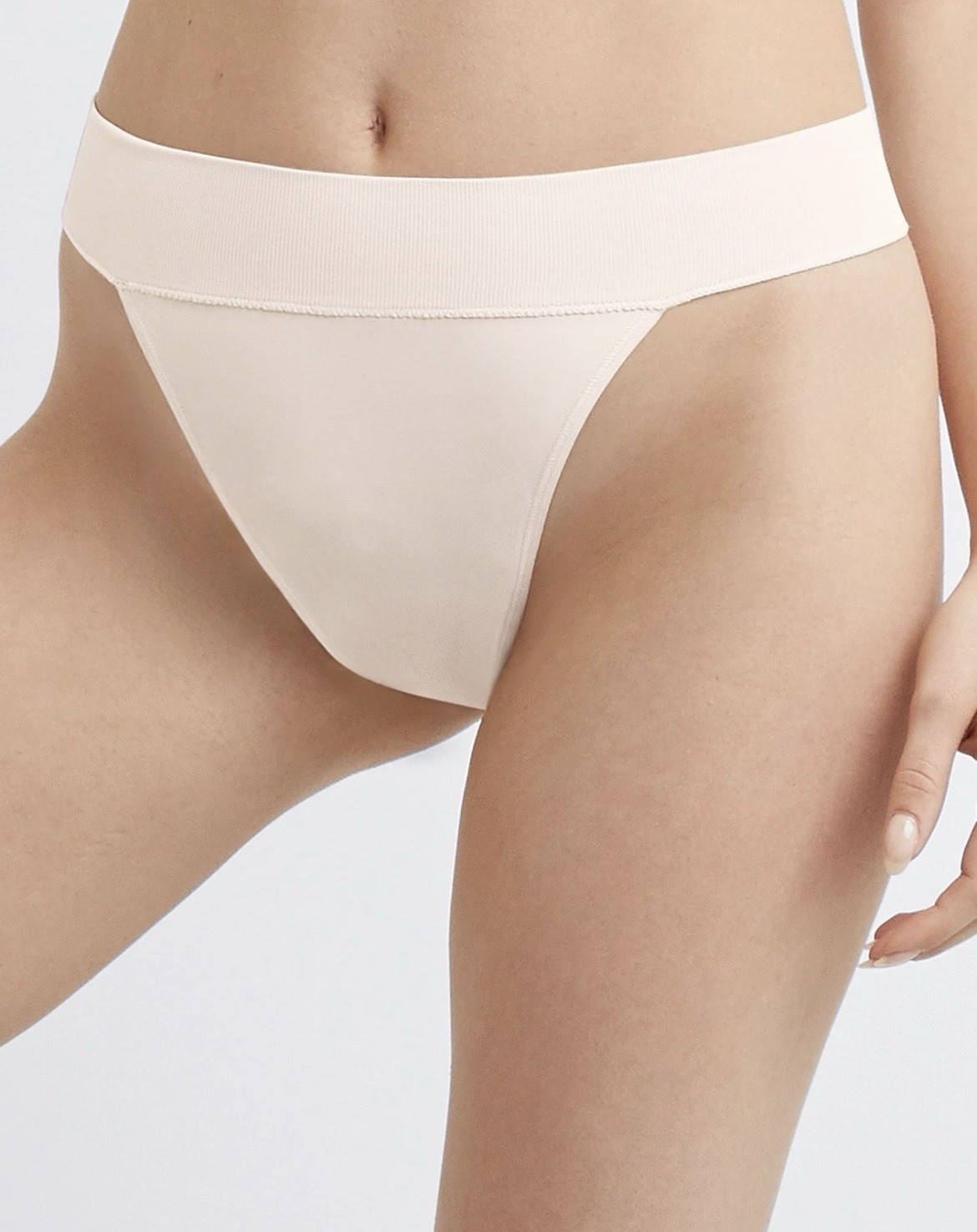 Maidenform Women’s Seamless Comfort Waistband Thong Panty, SandShell Size-2XL