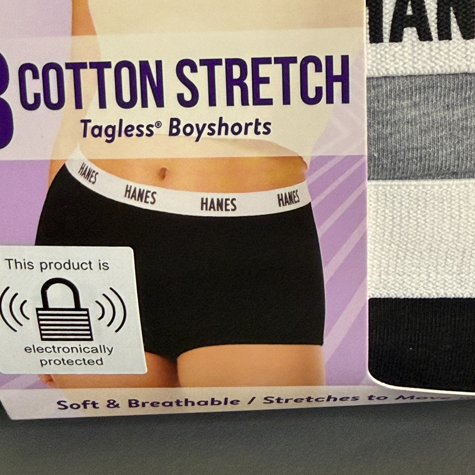 Hanes Womens Cotton Stretch Tagless Boyshorts Underwear Size XL