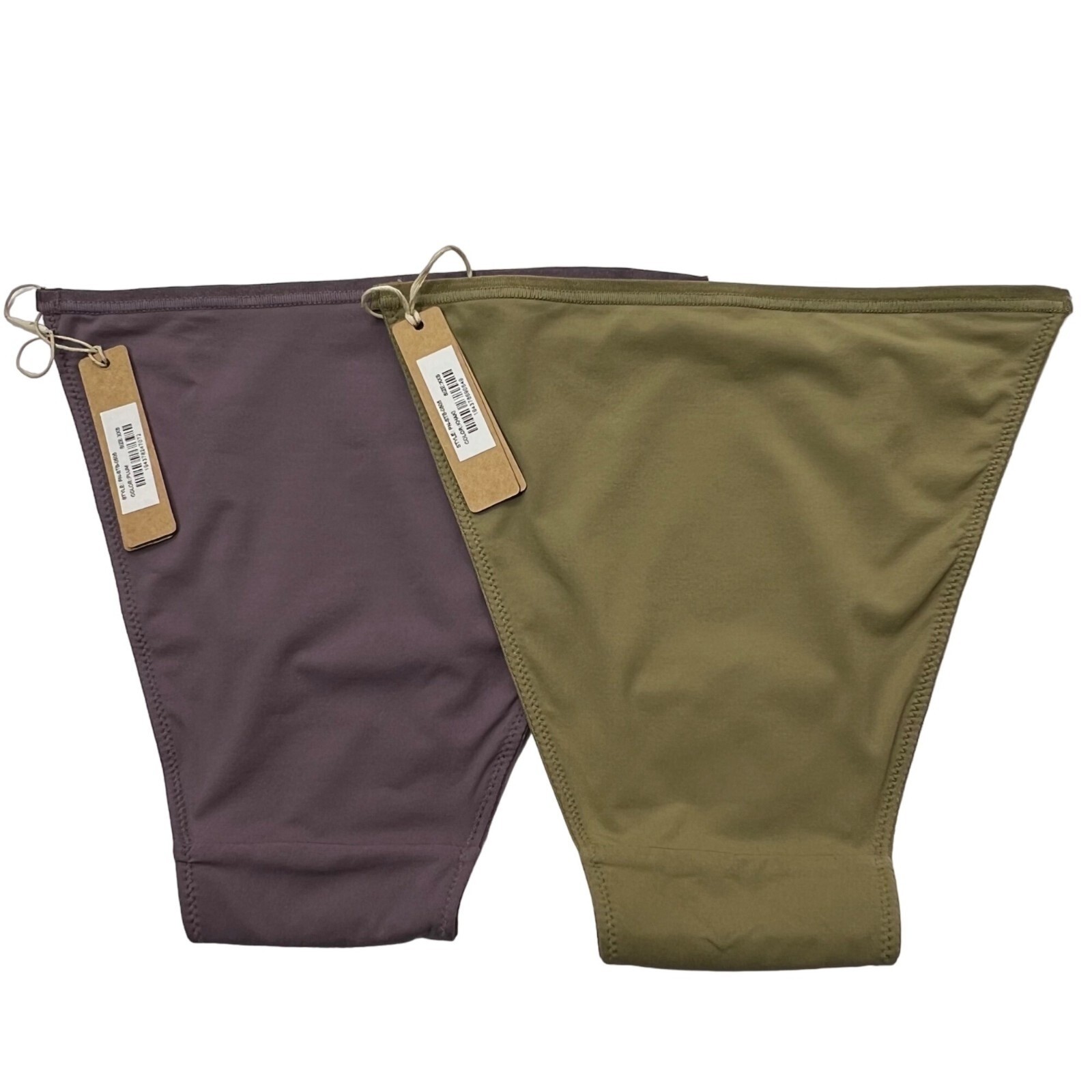 SKIMS Fits Everybody String Bikini Lot of 2 Khaki Plum XXS