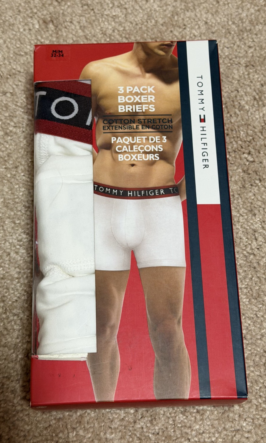 BRAND NEW Men’s Medium 32-34 Tommy Hilfiger Boxer Briefs 3 Pack White