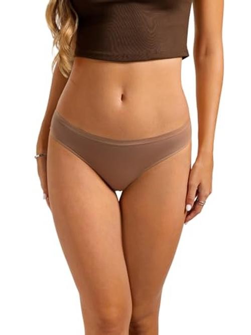 Womens Cotton Underwear Lace Cheeky Medium Black/Sienna/Sand/White-set 1