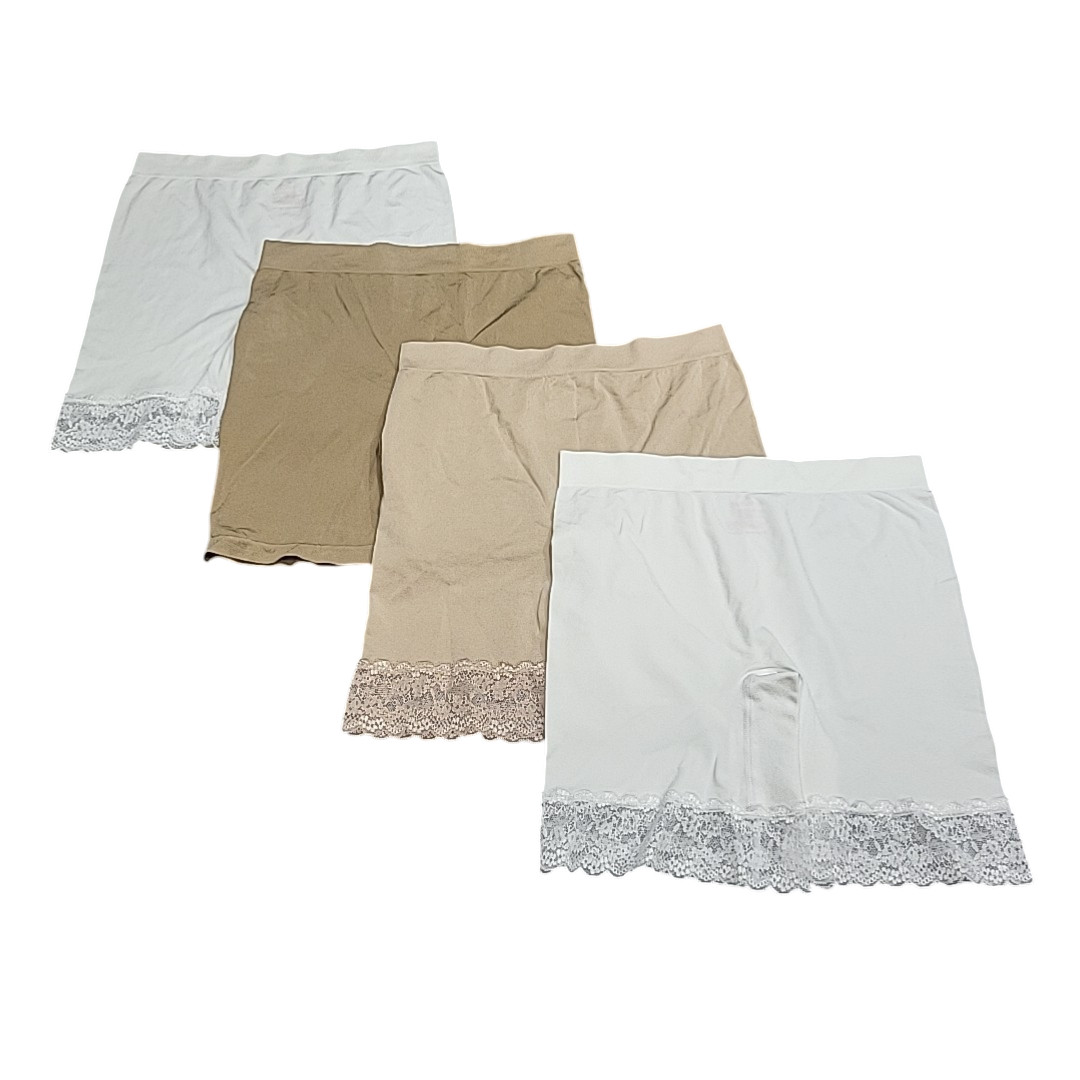 Breezies Women’s Set of 4 Everyday Mid Thigh Shorts Panties Size Large