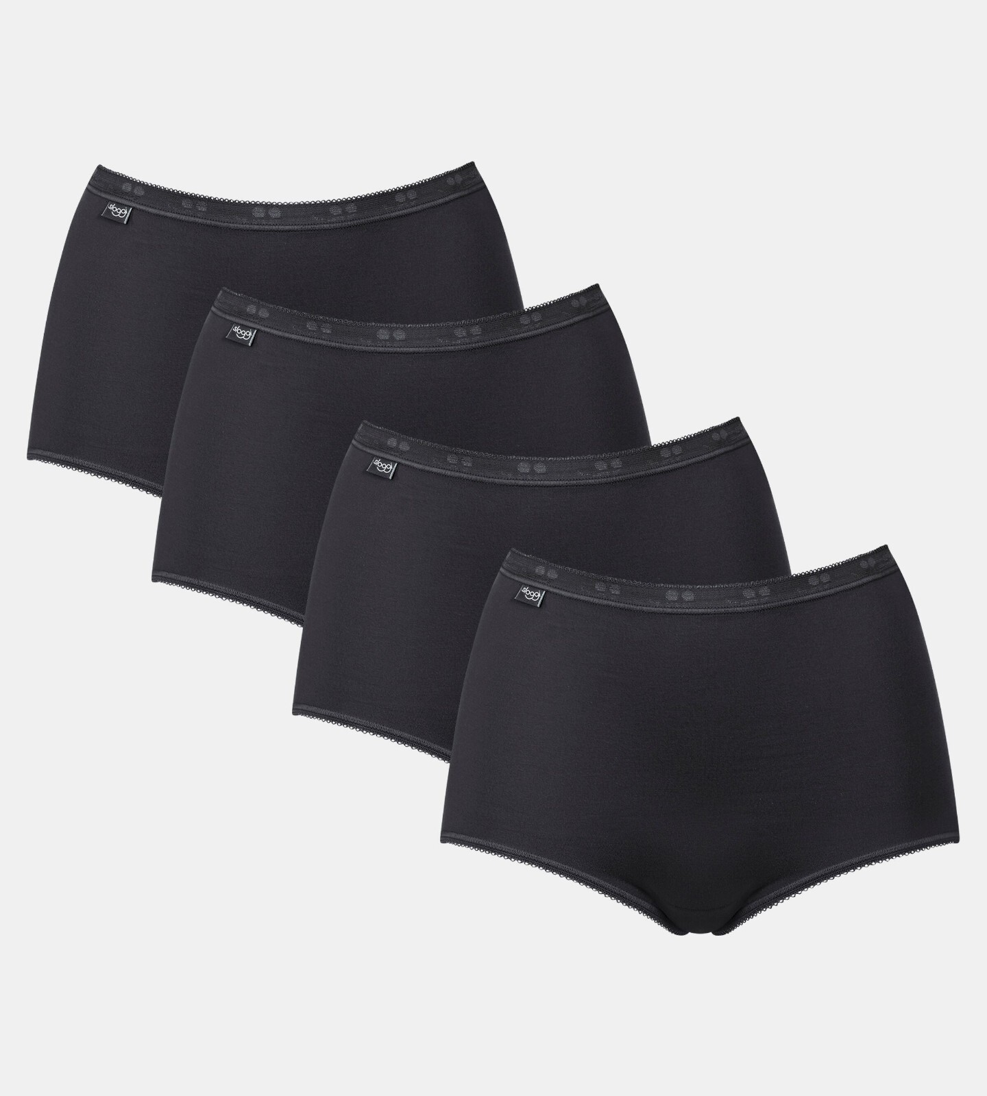Sloggi Basic Maxi Brief Knickers 4 Pack 95% Cotton High Rise Full Brief 10028378